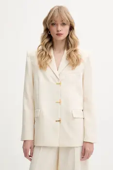 Stine Goya sacou culoarea bej, un singur rand de nasturi, uni, SG-SS25-J032-2347 imagine