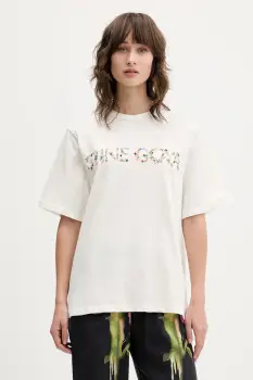 Stine Goya tricou din bumbac culoarea bej, SG-AW25-T009-2243 imagine