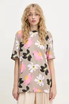 Stine Goya tricou din bumbac culoarea bej, SG-PF25-T009-2243 imagine