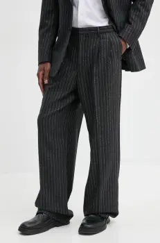 Sunflower pantaloni din lana culoarea gri, drept, 4156 imagine