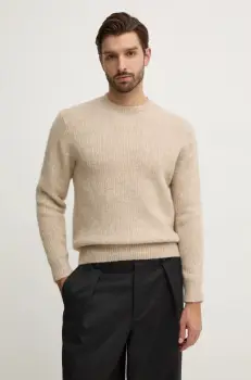 Sunflower pulover de lana barbati, culoarea bej, calduros, 3033 imagine