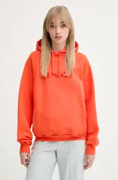 Sunnei hanorac de bumbac culoarea portocaliu, cu gluga, cu imprimeu, RTWXJER031 imagine