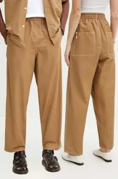 Sunnei pantaloni culoarea bej, drept, high waist, RTWXBOT001 imagine