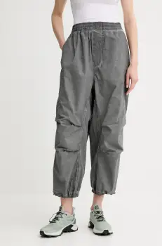 Sunnei pantaloni culoarea gri, lat, high waist, RTWXBOT023 imagine