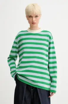 Sunnei pulover de bumbac culoarea verde, light, RTWXKNW015 imagine