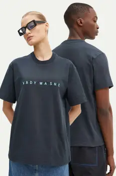 Sunnei tricou din bumbac culoarea albastru marin, cu imprimeu, RTWXJER007 imagine