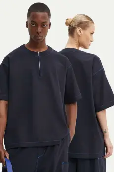 Sunnei tricou din lana culoarea albastru marin, neted, RTWXTOP002 imagine