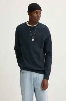 Superdry bluza barbati, culoarea albastru marin, neted, M2013751A-98T imagine