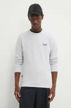 Superdry bluza barbati, culoarea gri, melanj imagine