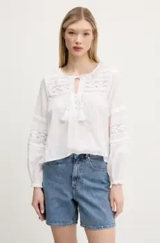 Superdry bluza din bumbac femei, culoarea alb, uni, W6012022A-71D imagine