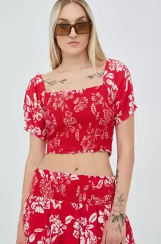 Superdry bluza femei, culoarea rosu, in modele florale imagine