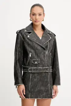 Superdry geaca biker de piele imagine