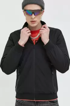 Superdry geaca bomber barbati, culoarea negru, de tranzitie imagine