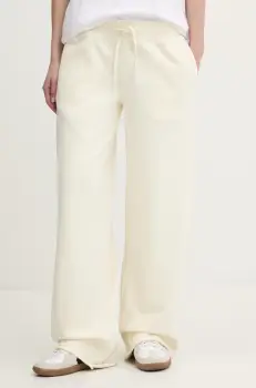 Superdry pantaloni de trening din bumbac culoarea bej, neted, W7011210A-71D imagine