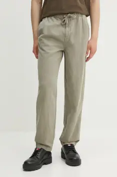 Superdry pantaloni din amestec de in culoarea verde, M7011395A-1KH imagine