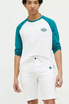 Superdry pantaloni scurti barbati, culoarea alb imagine