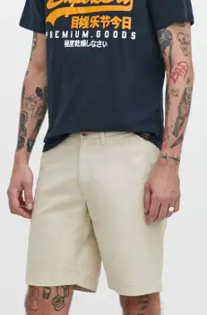 Superdry pantaloni scurti barbati, culoarea bej imagine