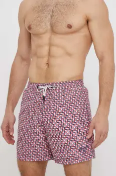 Superdry pantaloni scurti de baie culoarea rosu imagine