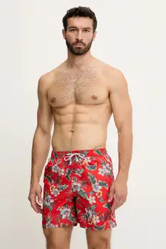 Superdry pantaloni scurti de baie culoarea rosu, M3010242A-VOD imagine