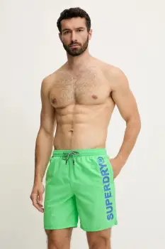 Superdry pantaloni scurti de baie culoarea verde, M3010248A-8JI imagine
