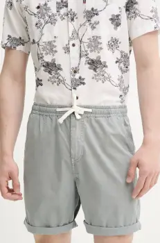 Superdry pantaloni scurti din bumbac barbati, culoarea gri, M7110479A-05Q imagine