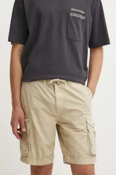 Superdry pantaloni scurti din bumbac culoarea bej imagine