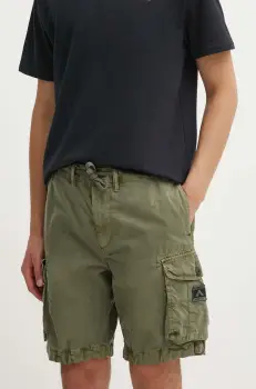 Superdry pantaloni scurti din bumbac culoarea verde imagine