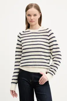 Superdry pulover de bumbac femei, culoarea bej, calduros, W6110620A-E1P imagine