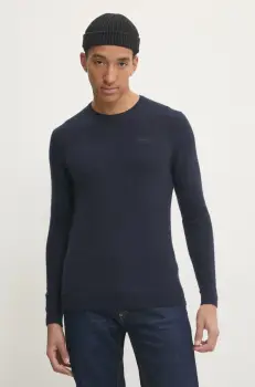 Superdry pulover din amestec de lana barbati, culoarea albastru marin, M6110641A-5EJ imagine