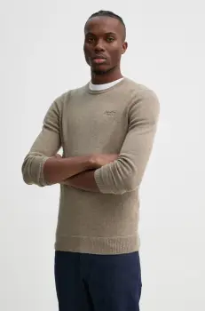 Superdry pulover din amestec de lana barbati, culoarea maro, M6110641A-CGK imagine