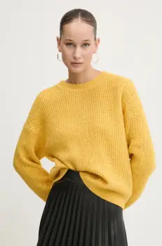 Superdry pulover din amestec de lana femei, culoarea galben, W6110579A-B1Z imagine