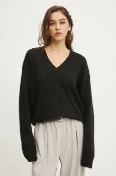 Superdry pulover din amestec de lana femei, culoarea negru, W6110553A-02A imagine