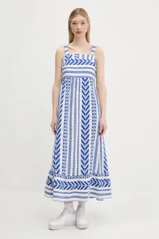 Superdry rochie culoarea alb, maxi, evazata, W8011872A-F1W imagine