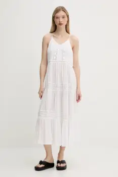 Superdry rochie culoarea alb, maxi, evazata, W8011908A-71D imagine