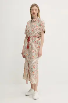 Superdry rochie culoarea bej, maxi, dreapta, W8011893A-F4T imagine