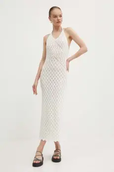 Superdry rochie culoarea bej, maxi, mulata, W8011736A-8ML imagine