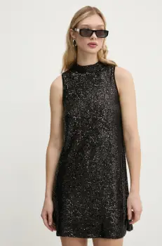 Superdry rochie culoarea negru, mini, drept, W8011720A-B4A imagine