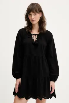 Superdry rochie din bumbac culoarea negru, mini, evazati, W8011914A-02A imagine