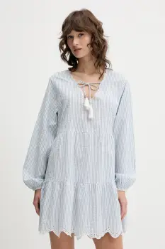 Superdry rochie din bumbac mini, evazati, W8011914A-2U7 imagine