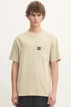 Superdry tricou din bumbac barbati, culoarea bej, neted, M1012079A-2LH imagine