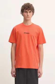 Superdry tricou din bumbac barbati, culoarea portocaliu, cu imprimeu, M1012028A-UM2 imagine