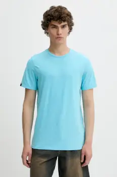 Superdry tricou din bumbac uni, M1012140A-F7Q imagine