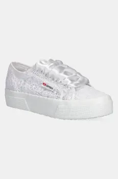 Superga tenisi FLOWER MACRAME culoarea alb, S2136QW imagine