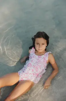 Tartine et Chocolat costum de baie dintr-o bucata pentru copii culoarea violet, CA38021 imagine