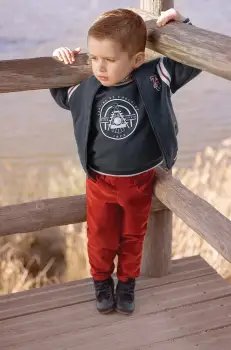 Tartine et Chocolat hanorac de bumbac pentru copii culoarea albastru marin, cu imprimeu, TZ15011 imagine