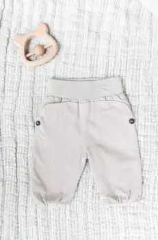 Tartine et Chocolat pantaloni de bumbac pentru copii culoarea bej, neted, TZ22060 imagine