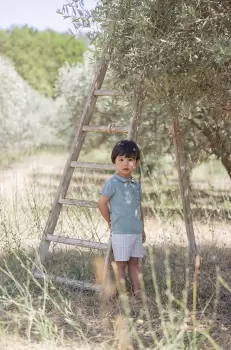 Tartine et Chocolat pantaloni scurti din bumbac pentru copii culoarea verde imagine