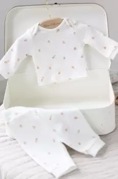 Tartine et Chocolat pijamale de bumbac pentru copii culoarea alb, modelator imagine