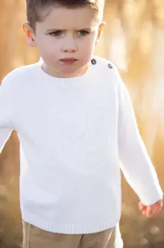 Tartine et Chocolat pulover de lana pentru copii culoarea bej, TZ18131 imagine