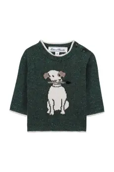 Tartine et Chocolat pulover de lana pentru copii culoarea verde, TZ18141 imagine